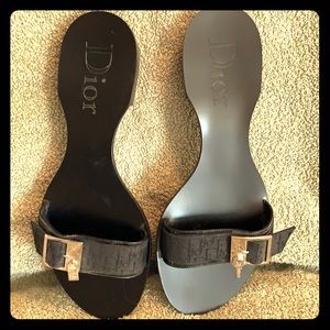 Christian Dior Black Lady Dior Sandals. Worn once